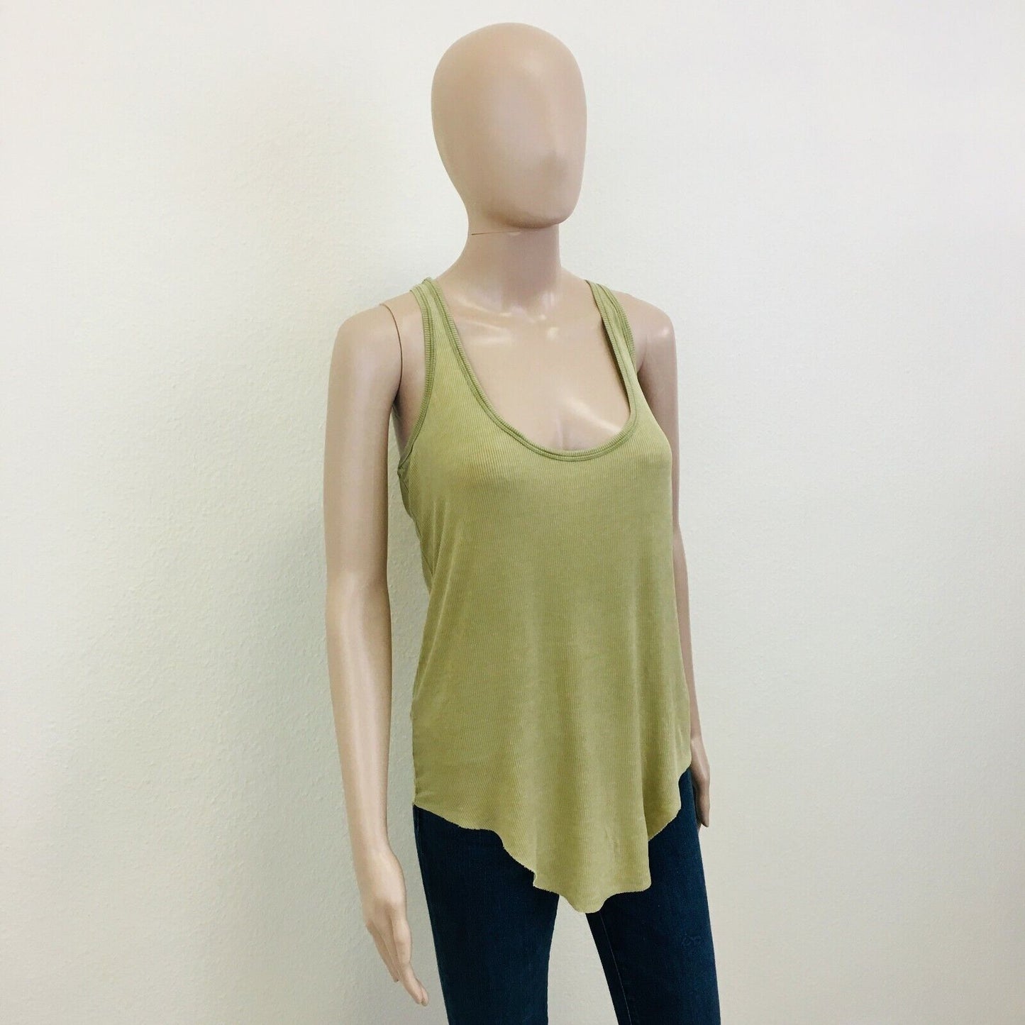 ZARA Lyocell Beige Tank Top T Shirt Size L