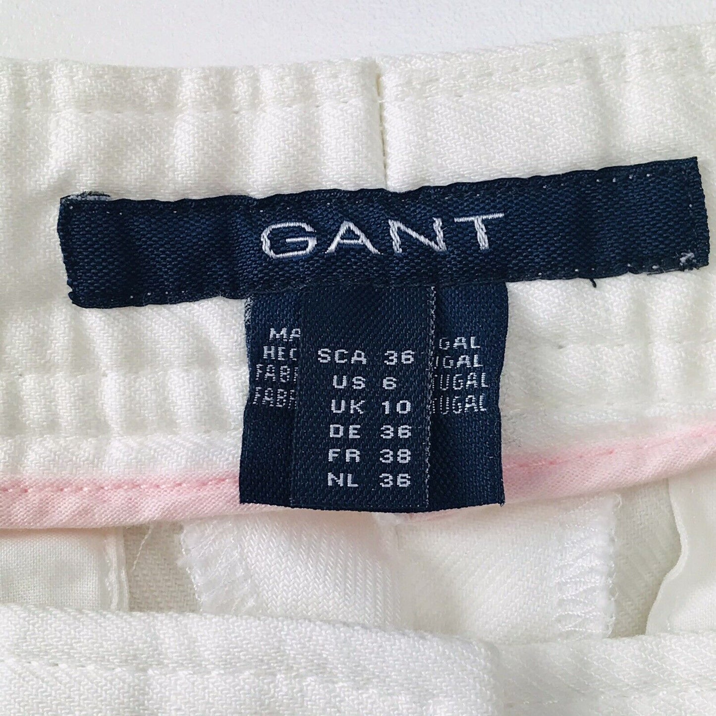 €189 GANT Damen Cremeweiße Bootcut-Hose aus Leinenmischung EUR 36 US 6 UK 10