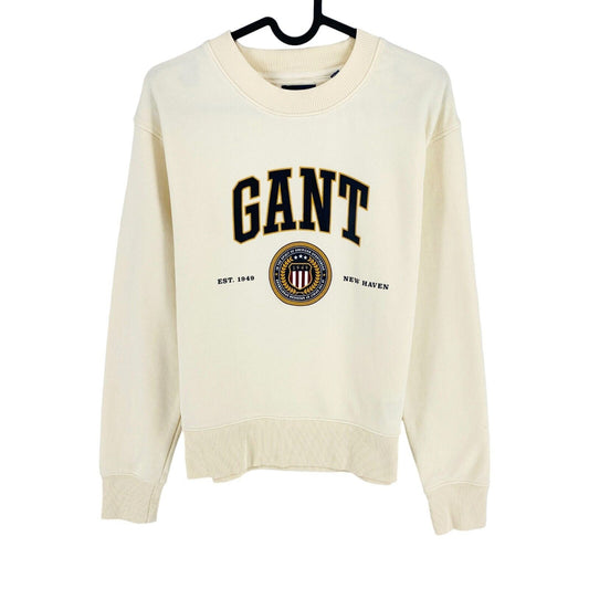 GANT Beige Crest Shield Crew Neck Jumper Sweater Size XS