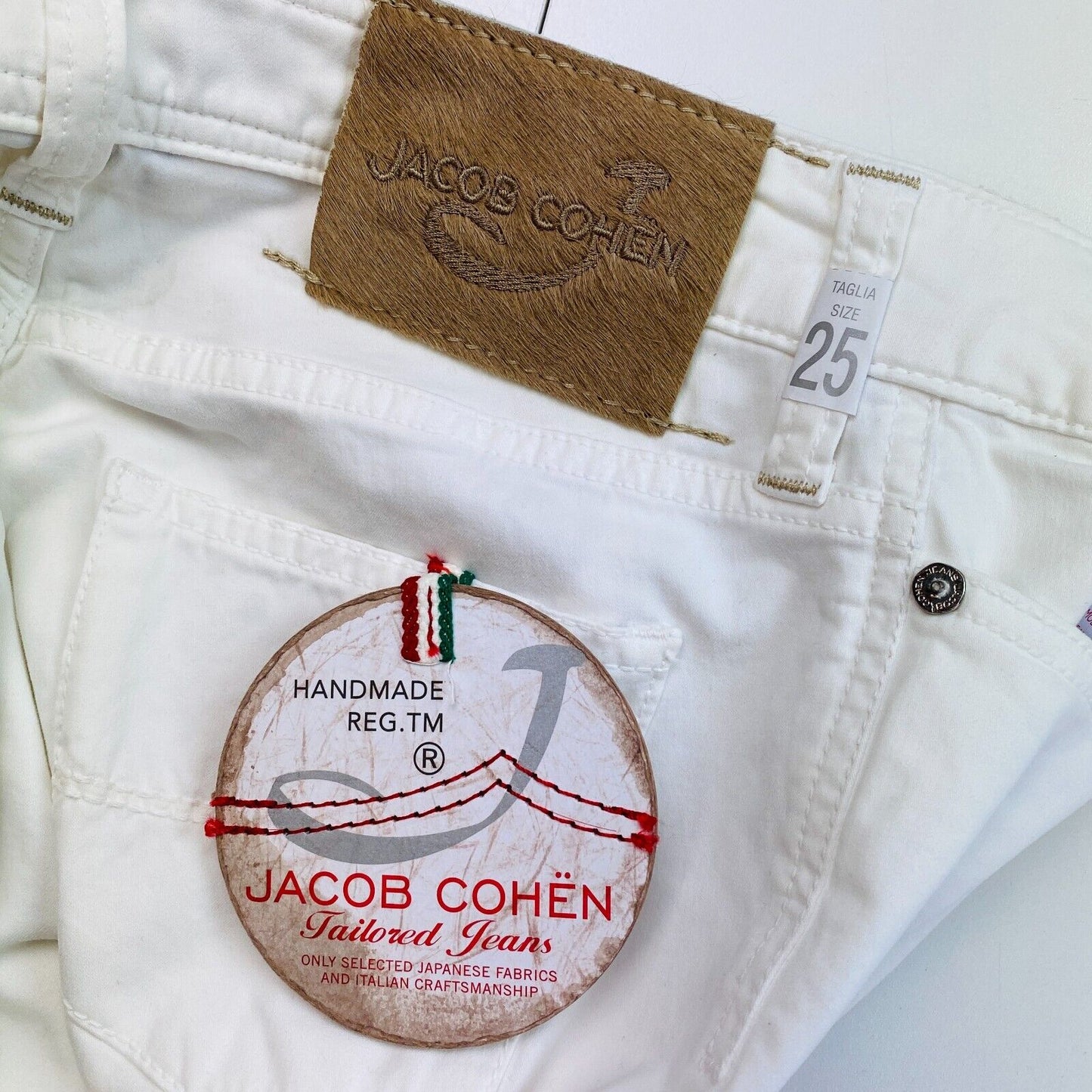 JACOB COHEN Women 753 White Slim Jeans Pants W25 L32 Made In Italy