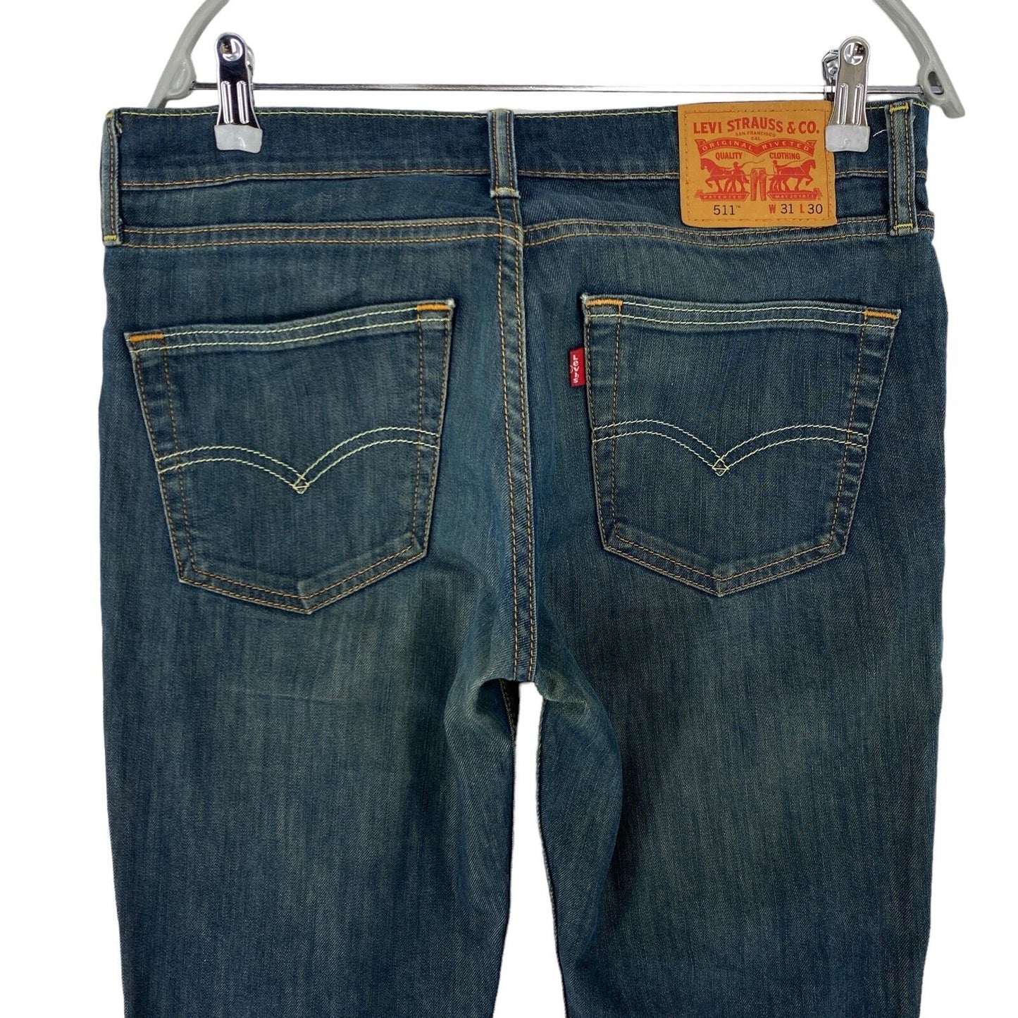 Levi's 511 Dunkelblaue Stretch-Jeans in Slim Fit, W31 L30