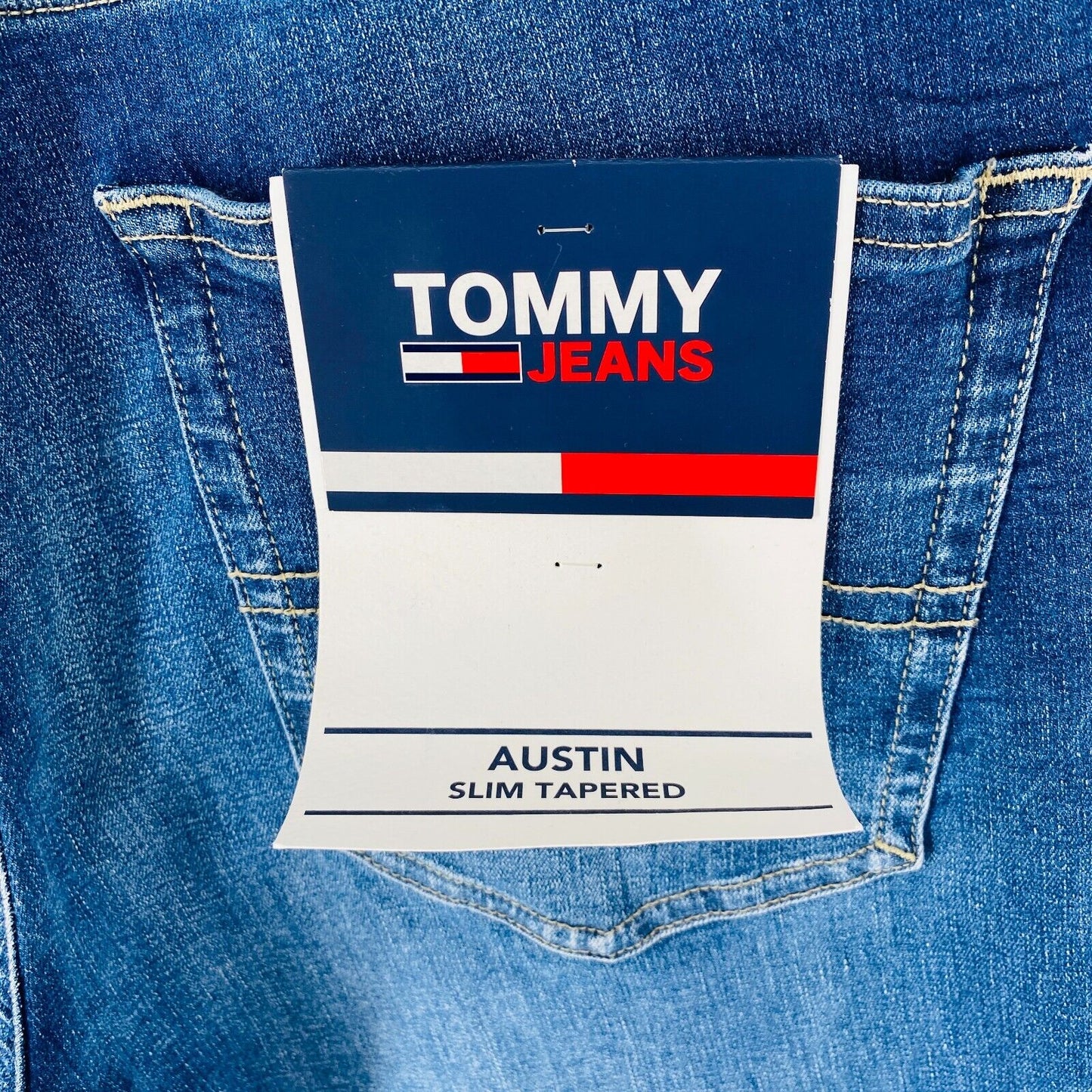 Tommy Hilfiger AUSTIN Mens Blue Stretch Slim Tapered Fit Jeans W34 L34