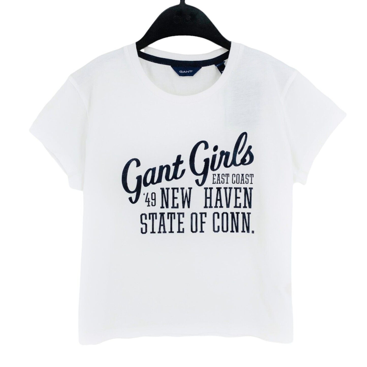 GANT Girls White Crew Neck T Shirt Size 9 - 10 Years 134/140 cm