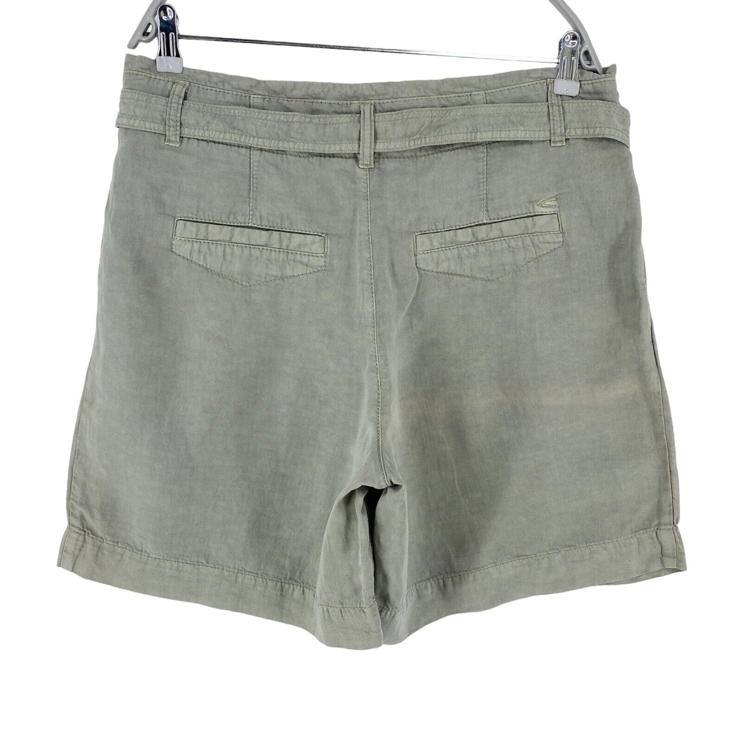 CAMEL ACTIVE Women Grey Relaxed Fit Linen Blend Shorts Size W29