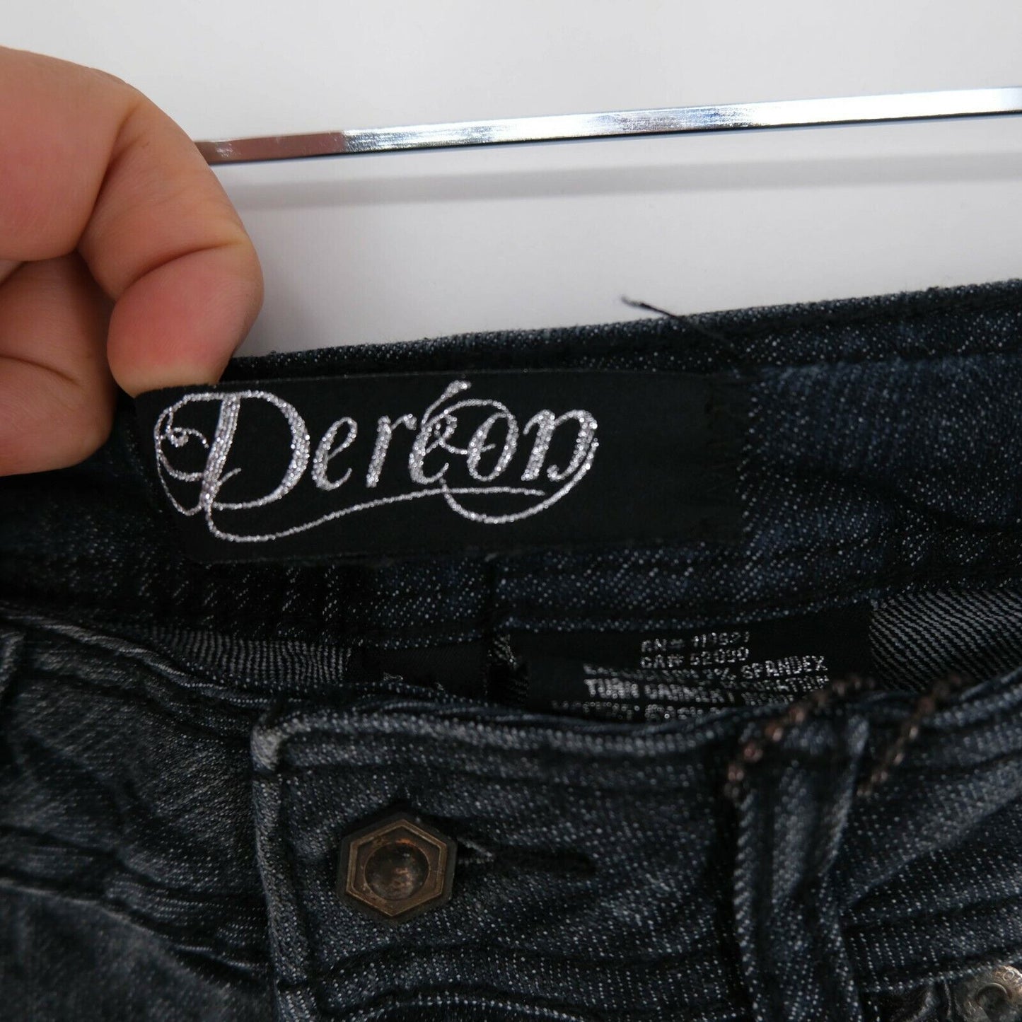 Prix ​​conseillé 108 € DEREON Jean en denim gris foncé Taille 1/2 W27 3/4 W28 5/6 W29