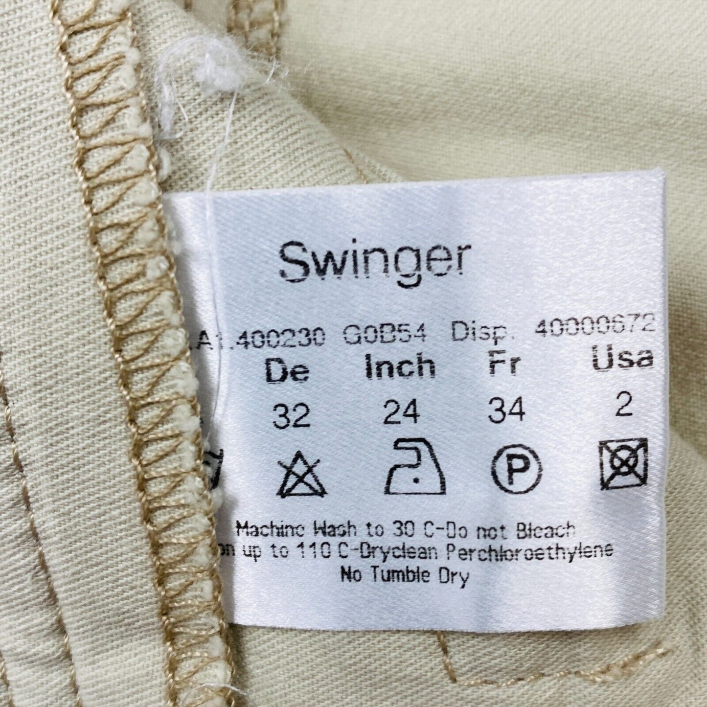 RPR €290 Byblos Blu Swinger Beige Trousers Size W27 L32