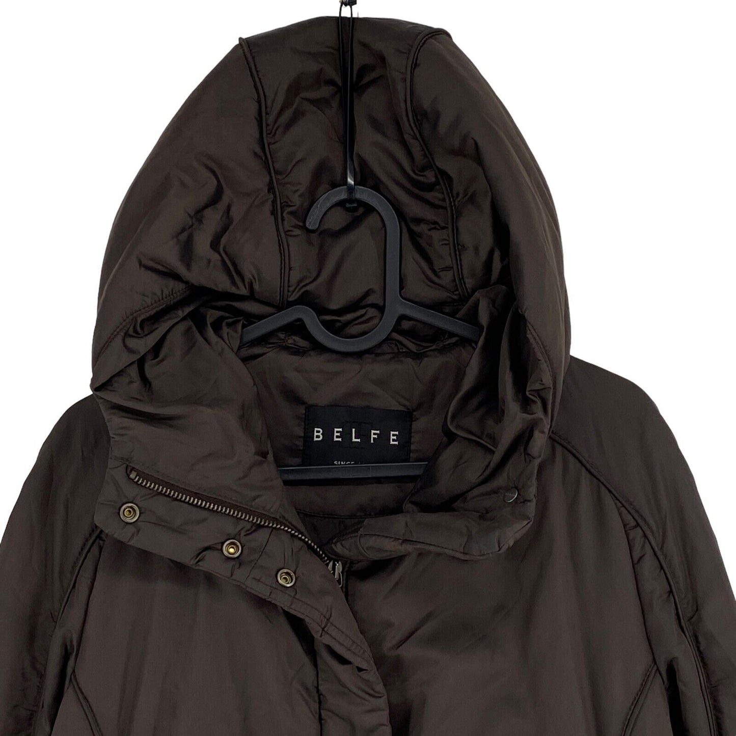 BELFE Brown Hooded Jacket Size IT 48 EU 44 UK 14 US 12