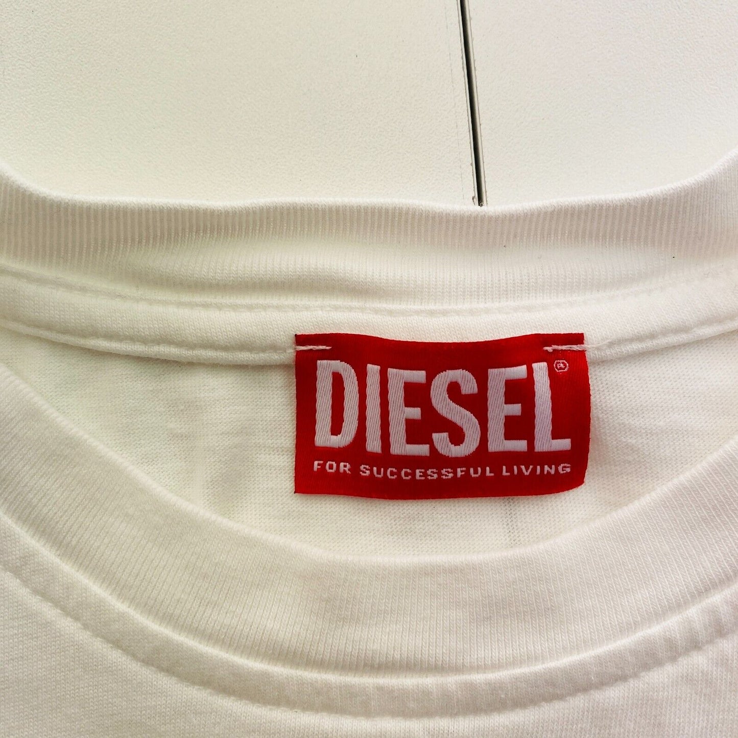 DIESEL Women White T-SLI-IND Crew Neck SS T Shirt Size M