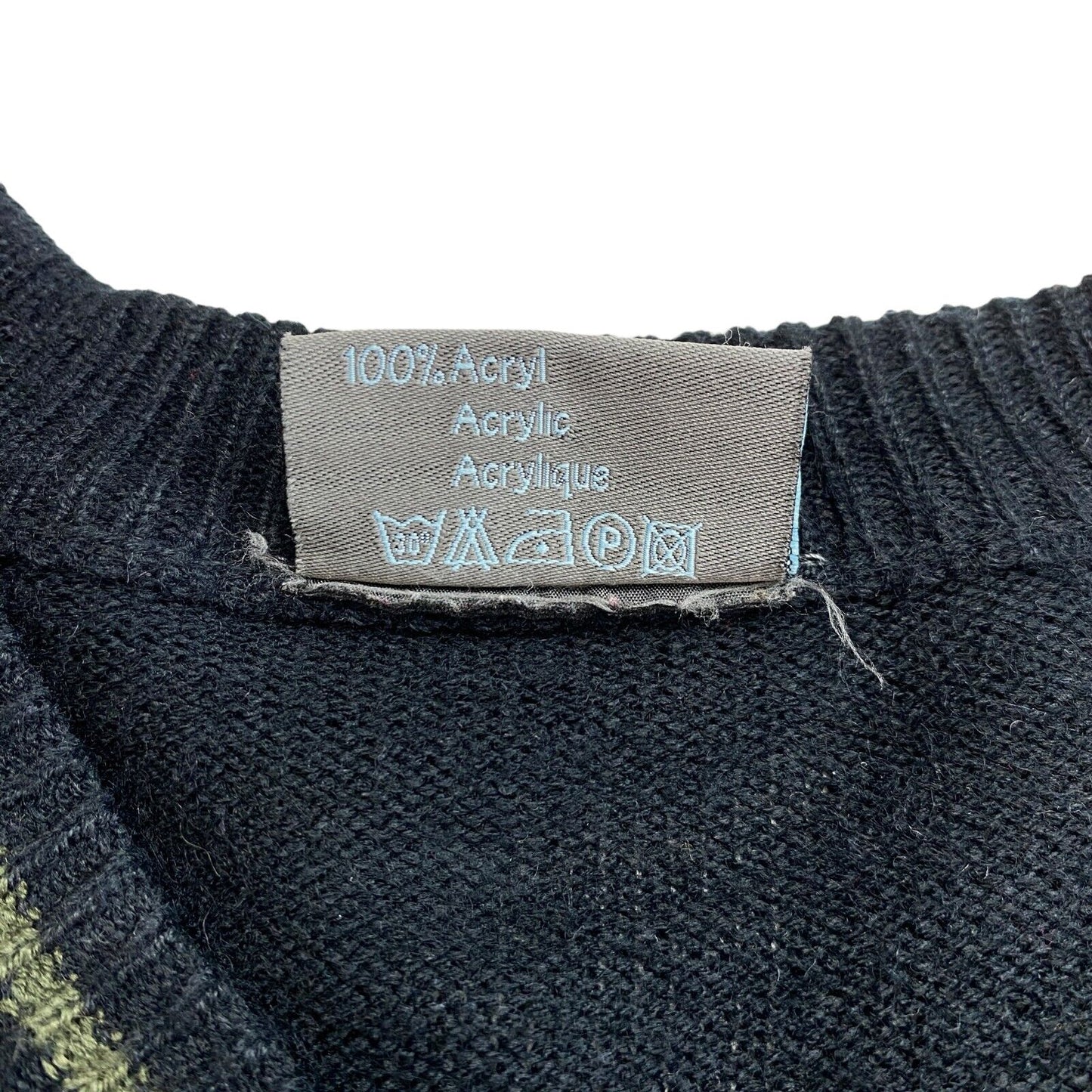 Cosby Vintage Retro 90s Mative Black Sweater Pullover Size XL