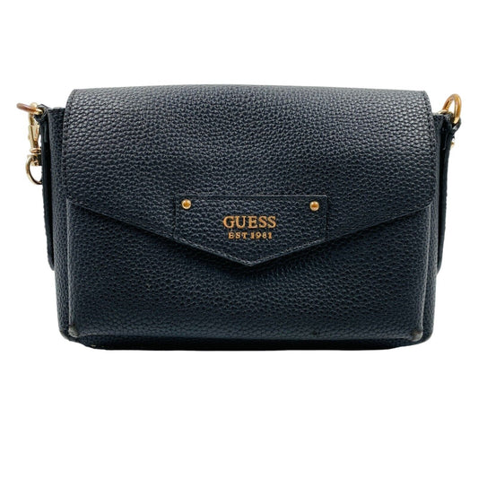 GUESS Women Black Eco Leather Crossbody Shoulder Bag