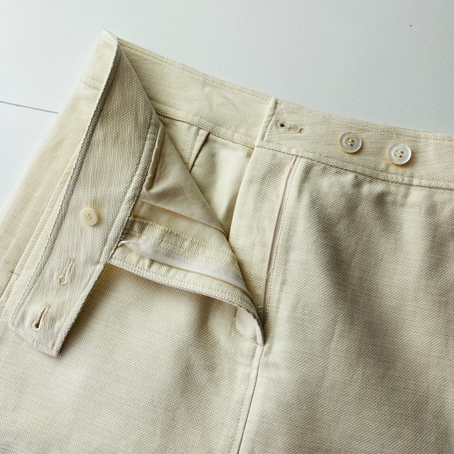 GANT Women Beige Textured Linen Blend Mini Skirt Size EUR 40 UK 12 US 10 W32