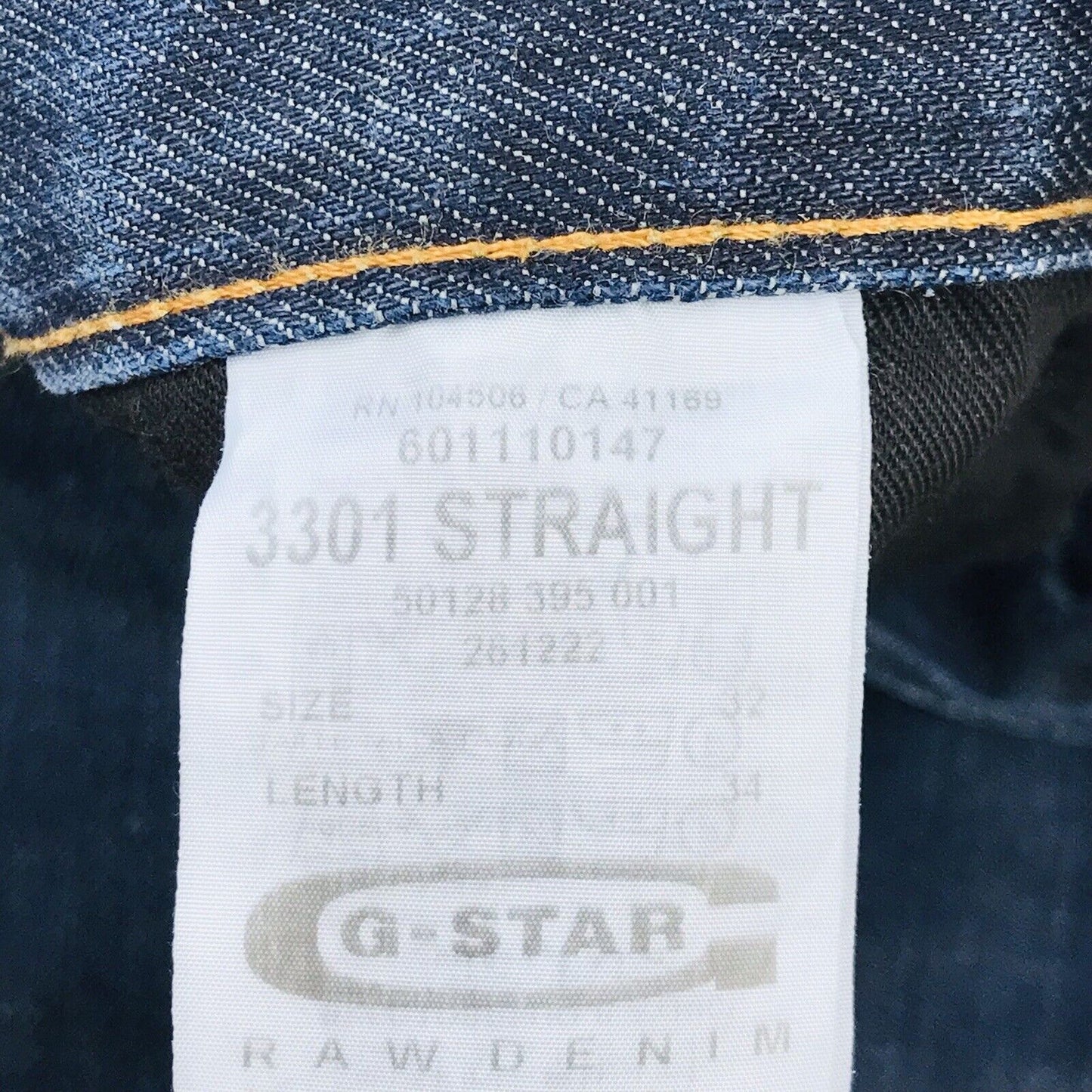 G-STAR RAW 3301 Dunkelblaue Jeans mit normaler gerader Passform, Größe W32 L34