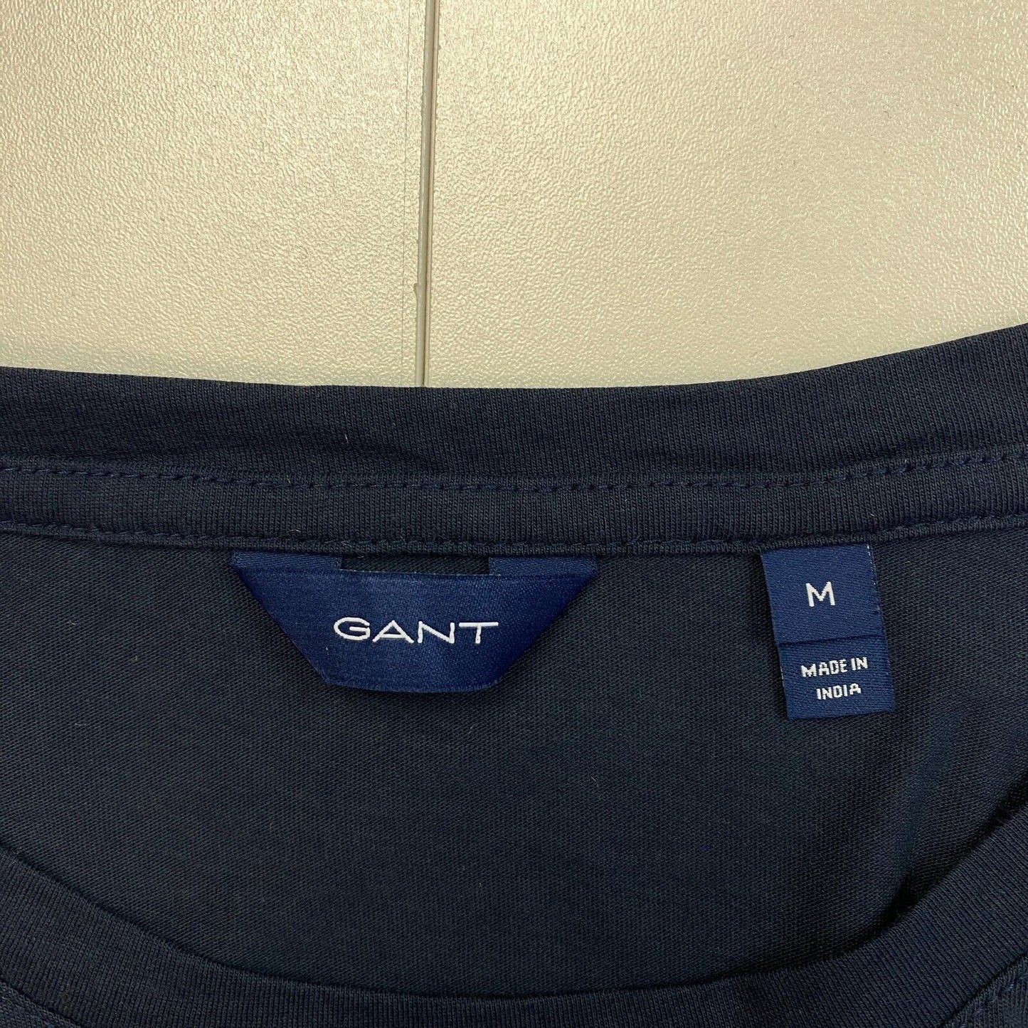 GANT Bleu Marine Original Manches Longues Col Rond T-shirt Taille M