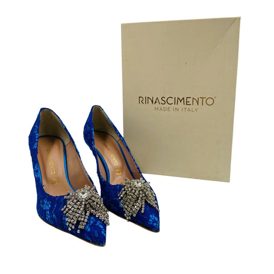 RINASCIMENTO Women Blue Shoes Heels Pumps Size EU 38 US 7 UK 5