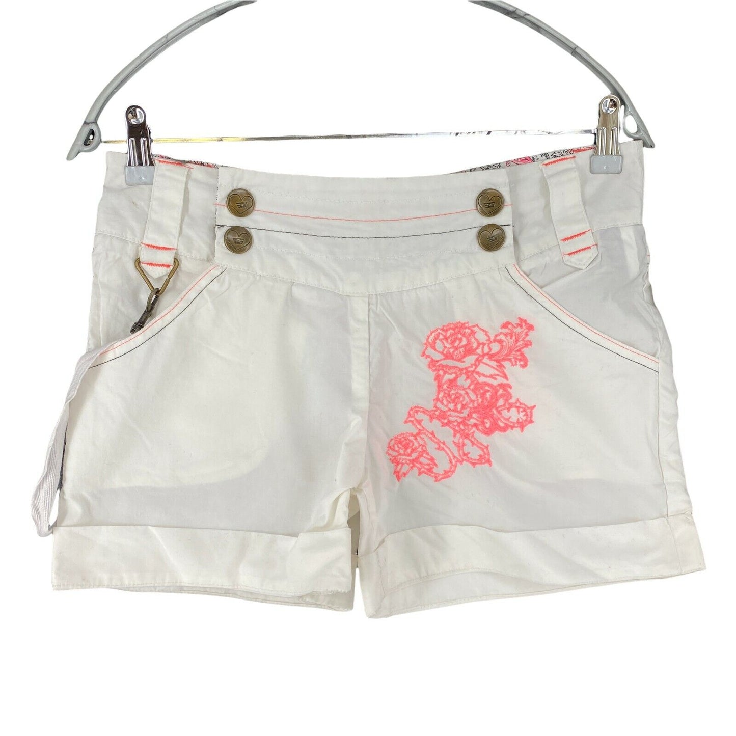 Golddigga Short Chino Coupe Régulière Blanc Femme Taille S W30