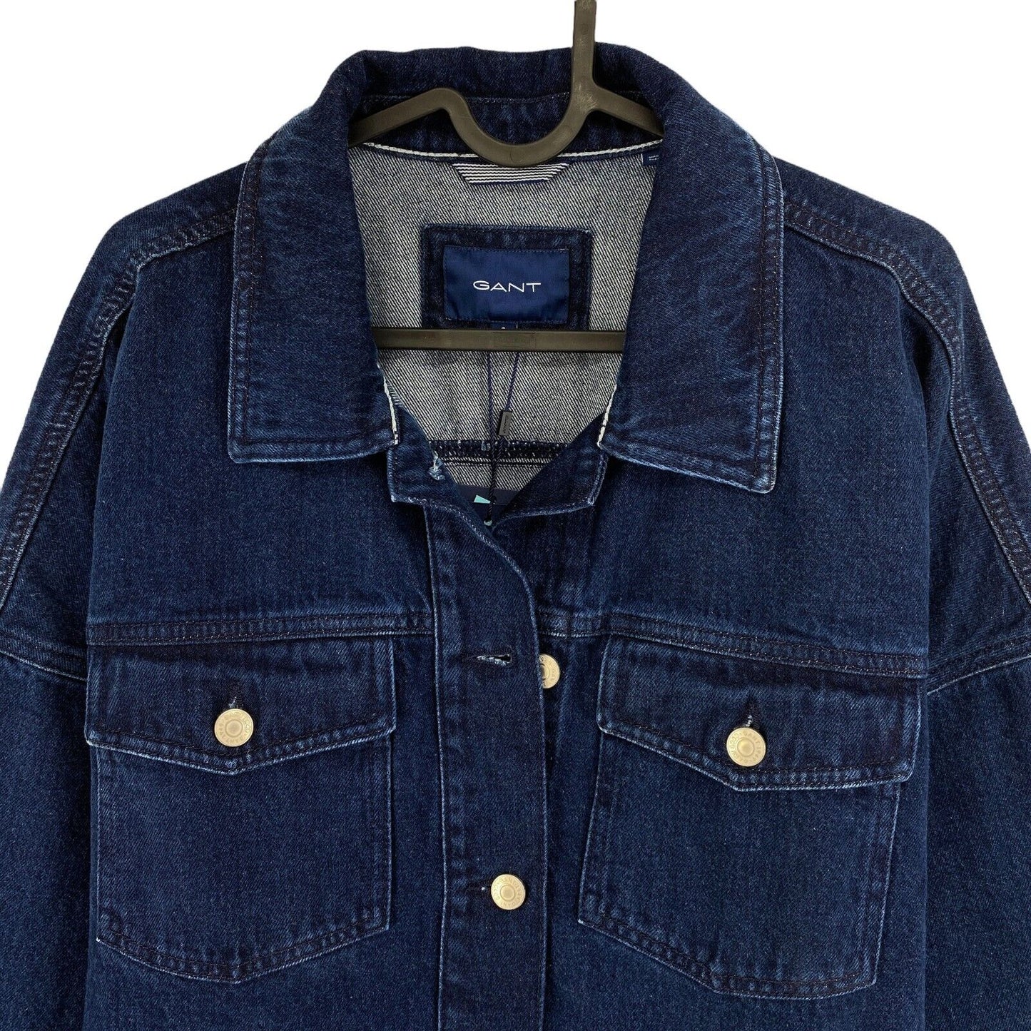 GANT Navy Blue 100% Cotton Oversized Denim Jacket Size S