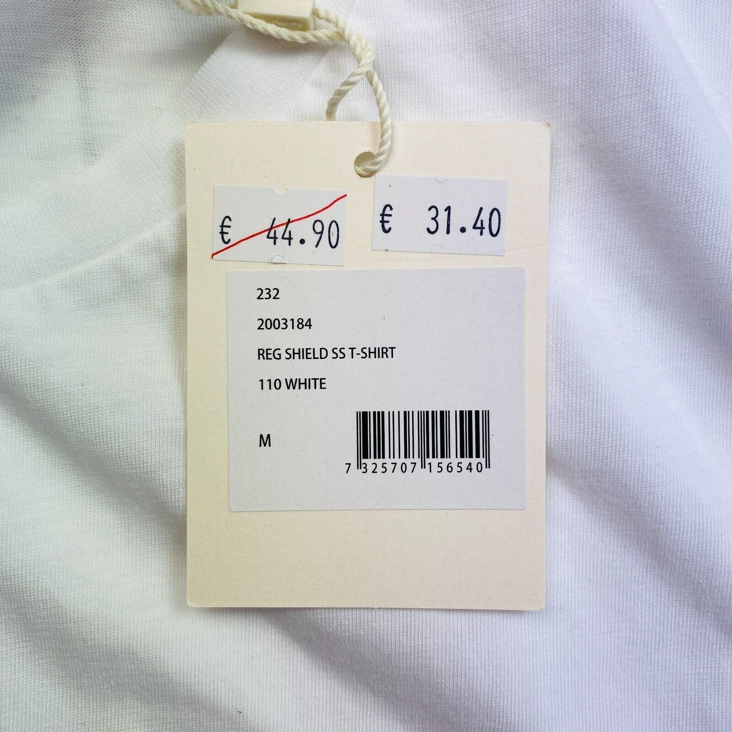 GANT Men White Shield Crew Neck Short Sleeves T Shirt Size M