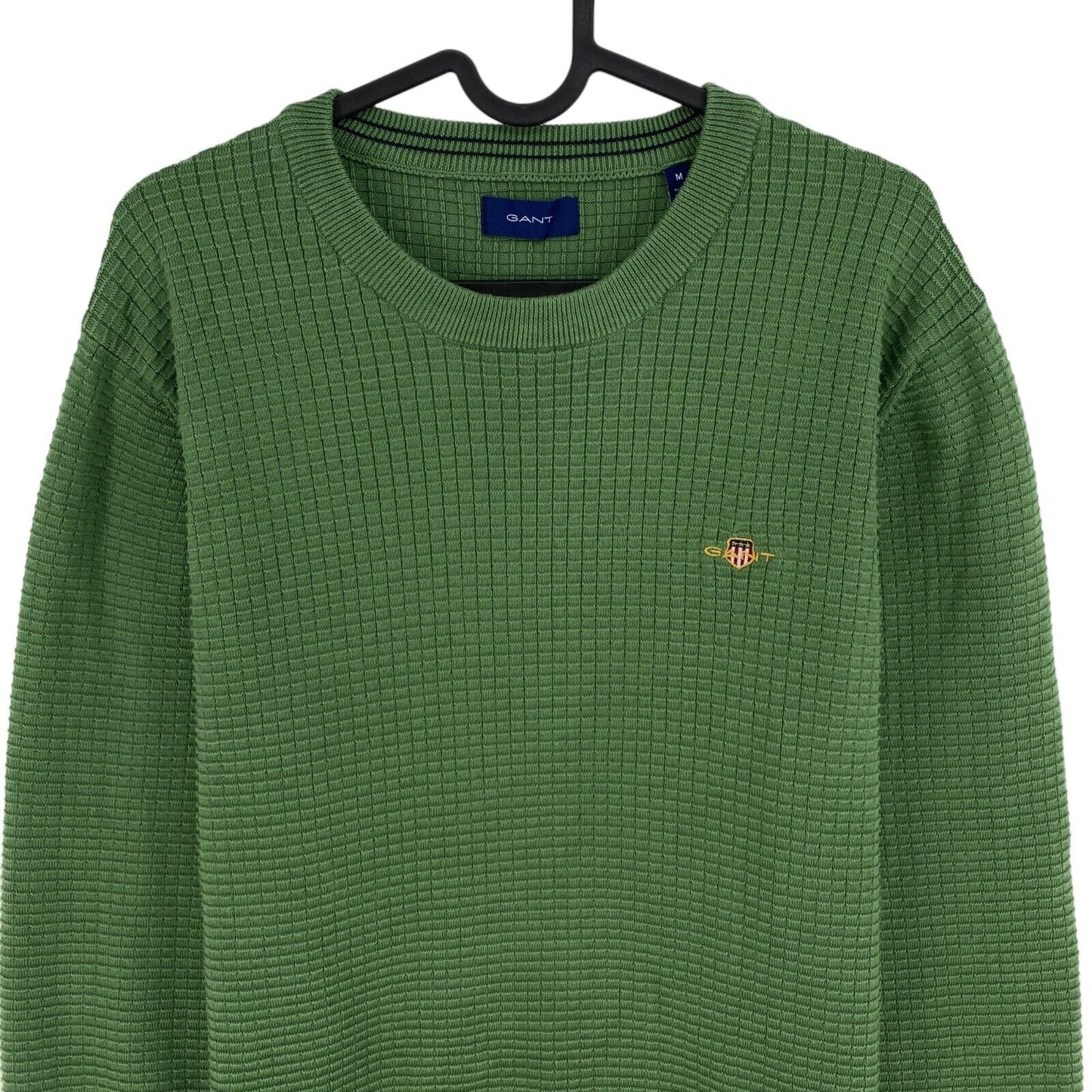 GANT Green Cotton Texture Crew Neck Sweater Pullover Size M