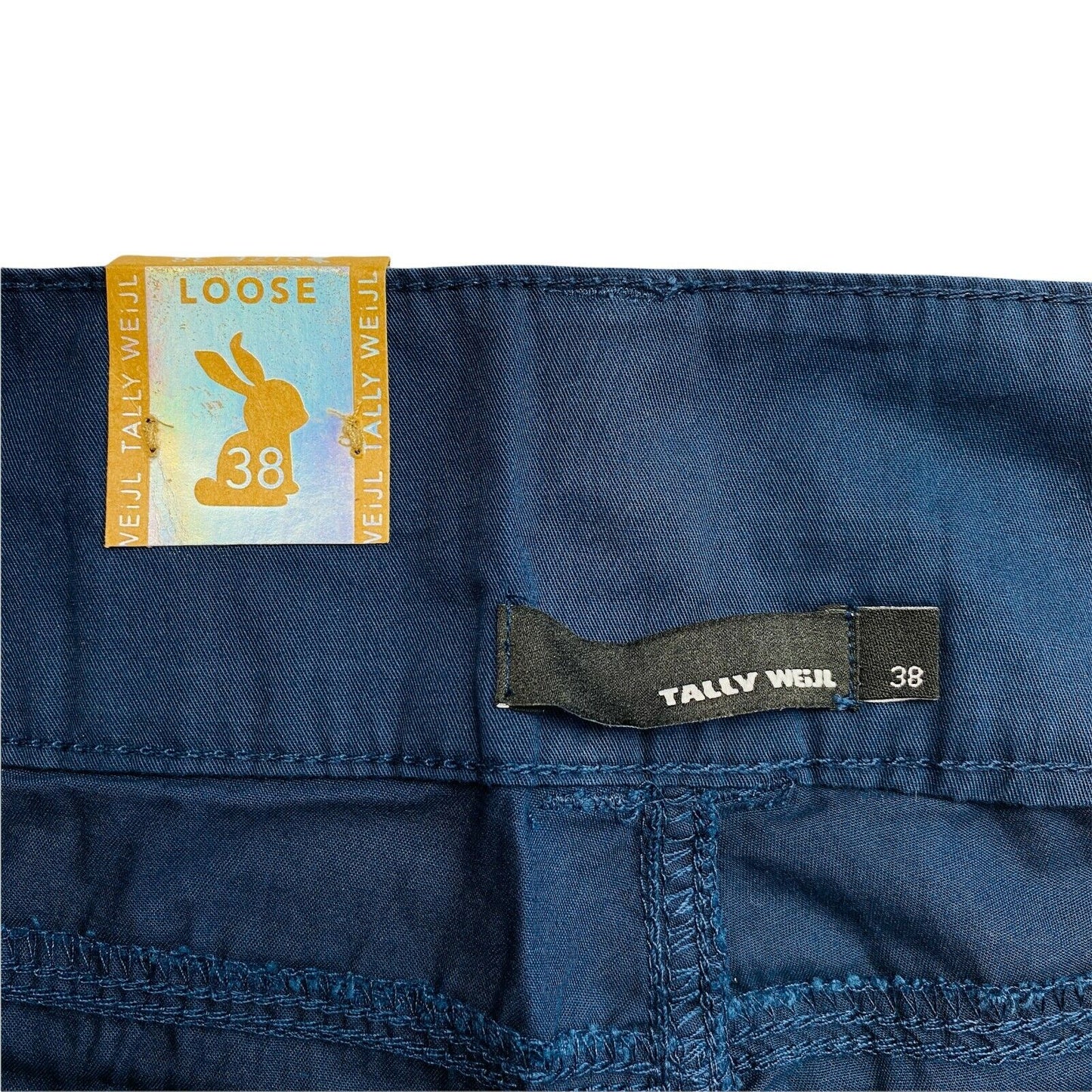 TALLY WEIJL Navy Blue Carrot Loose Pants Trousers Size EU 38 UK 10 US 8