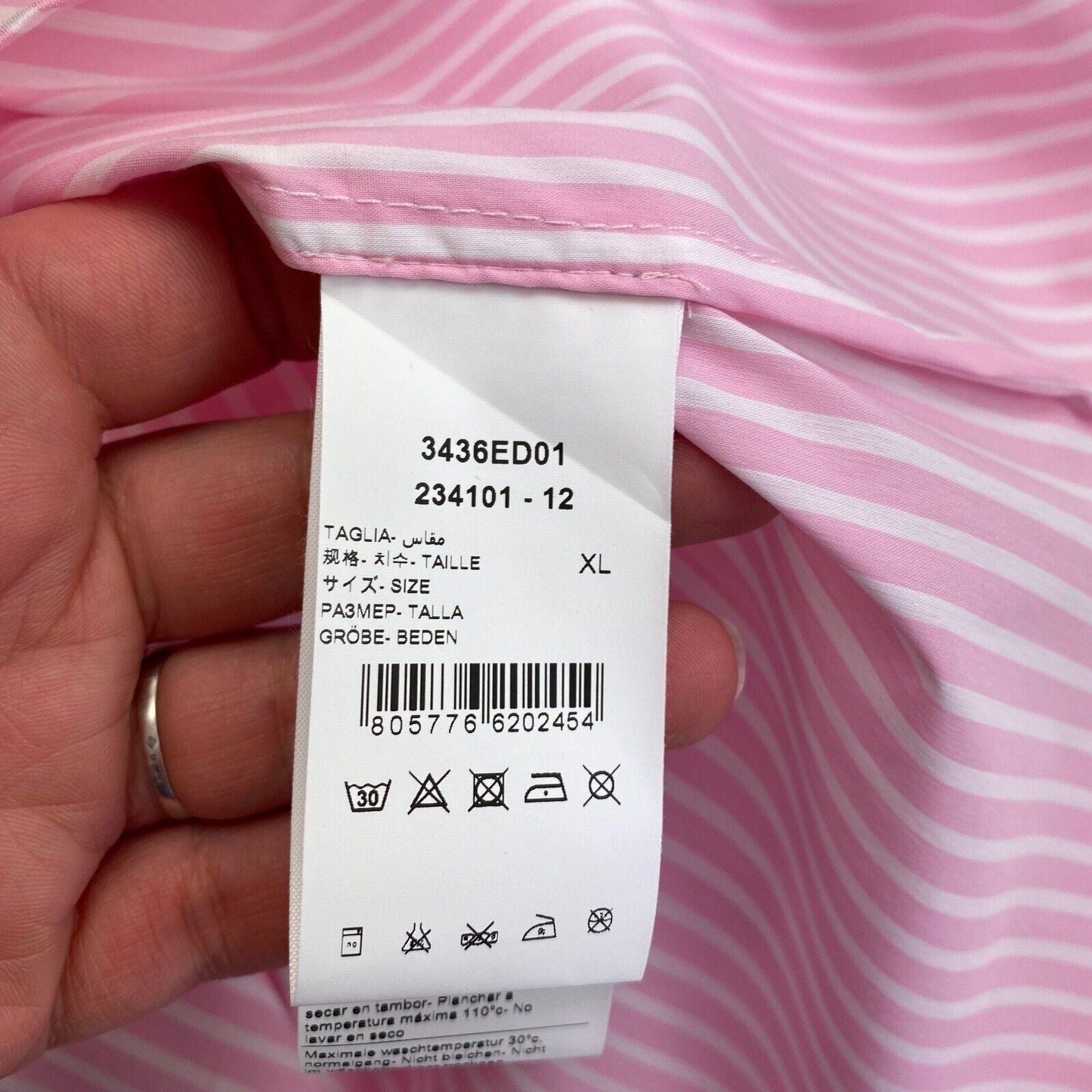 MANUEL RITZ Pink Striped Shirt Size XL