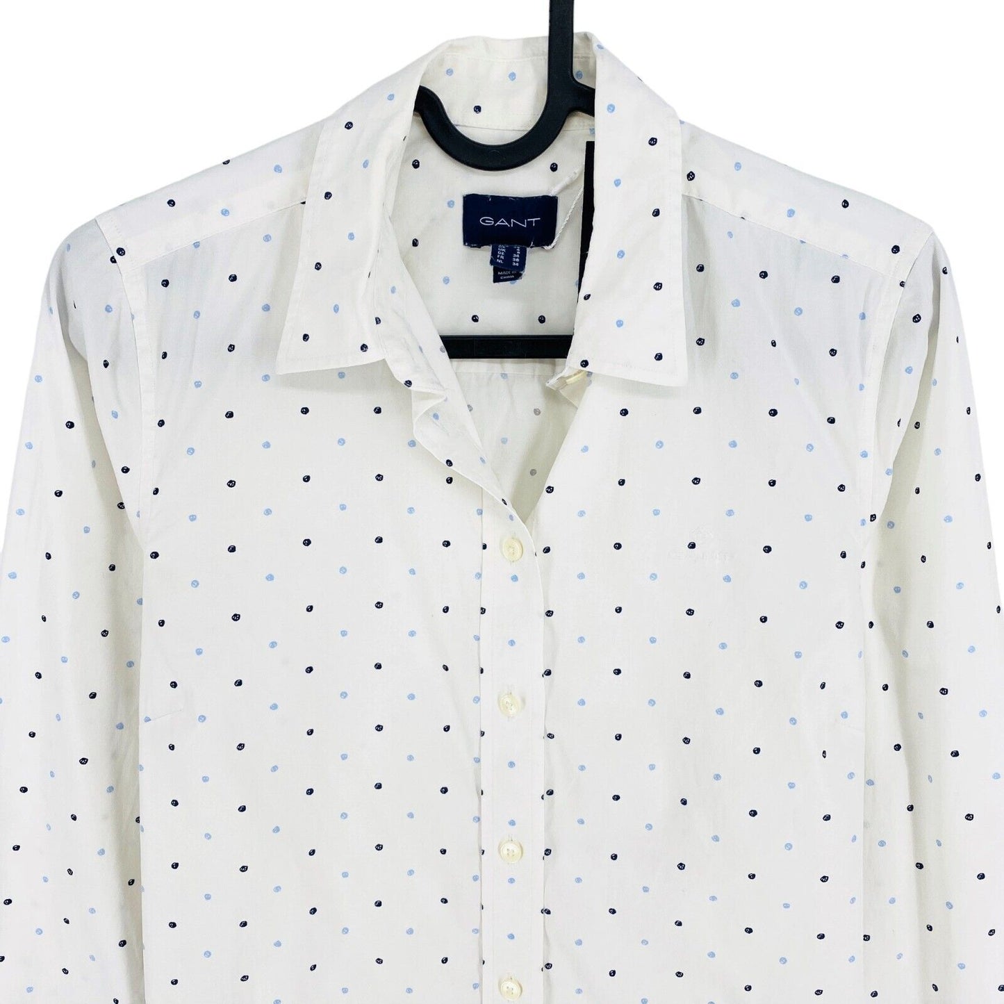 GANT White Dot Print Shirt Size EU 34 UK 8 US 4