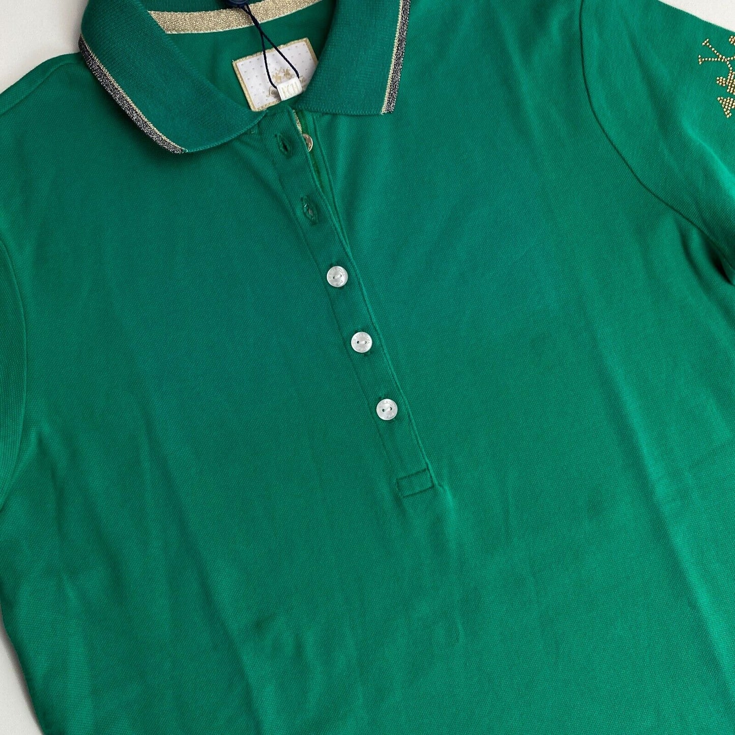 LA MARTINA Women Green SS Piquet Polo Shirt Size 1 / XS