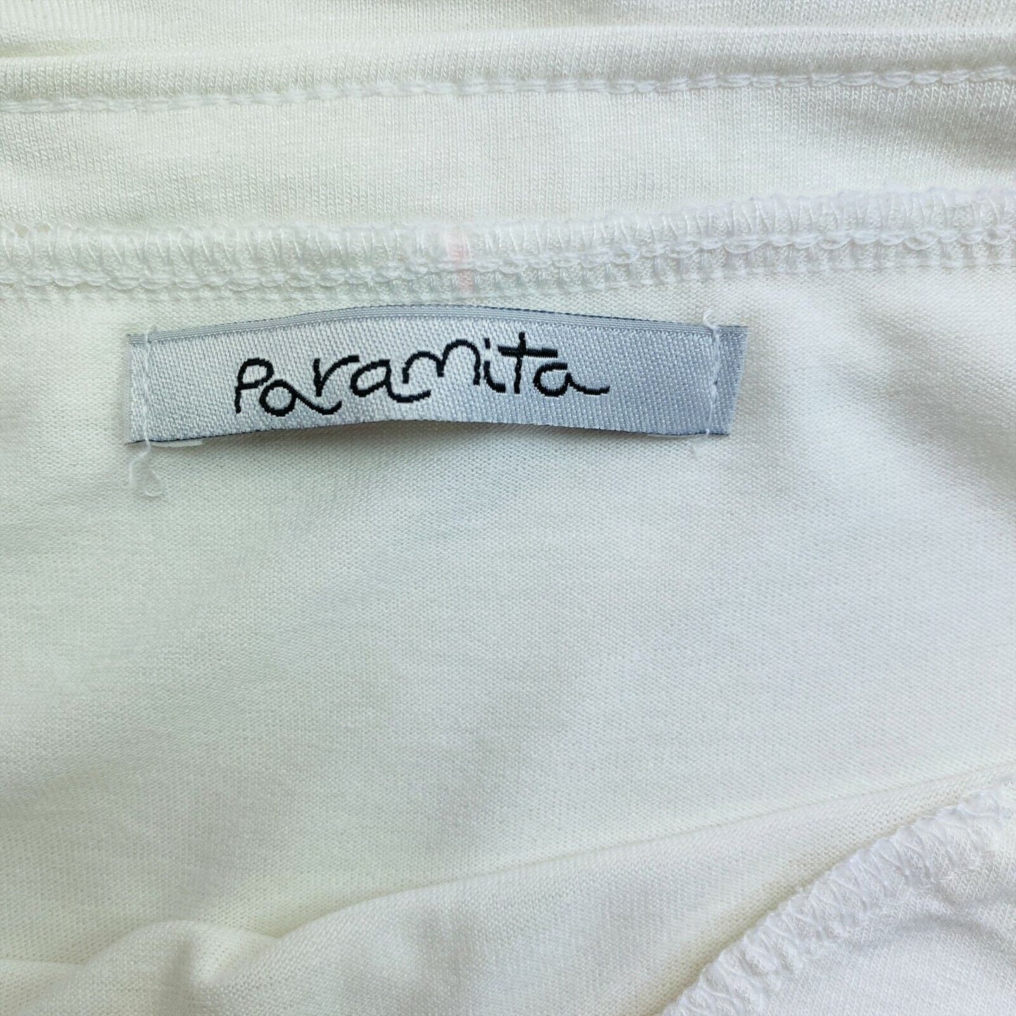 PARAMITA White High Neck Tank Top T Shirt Size S