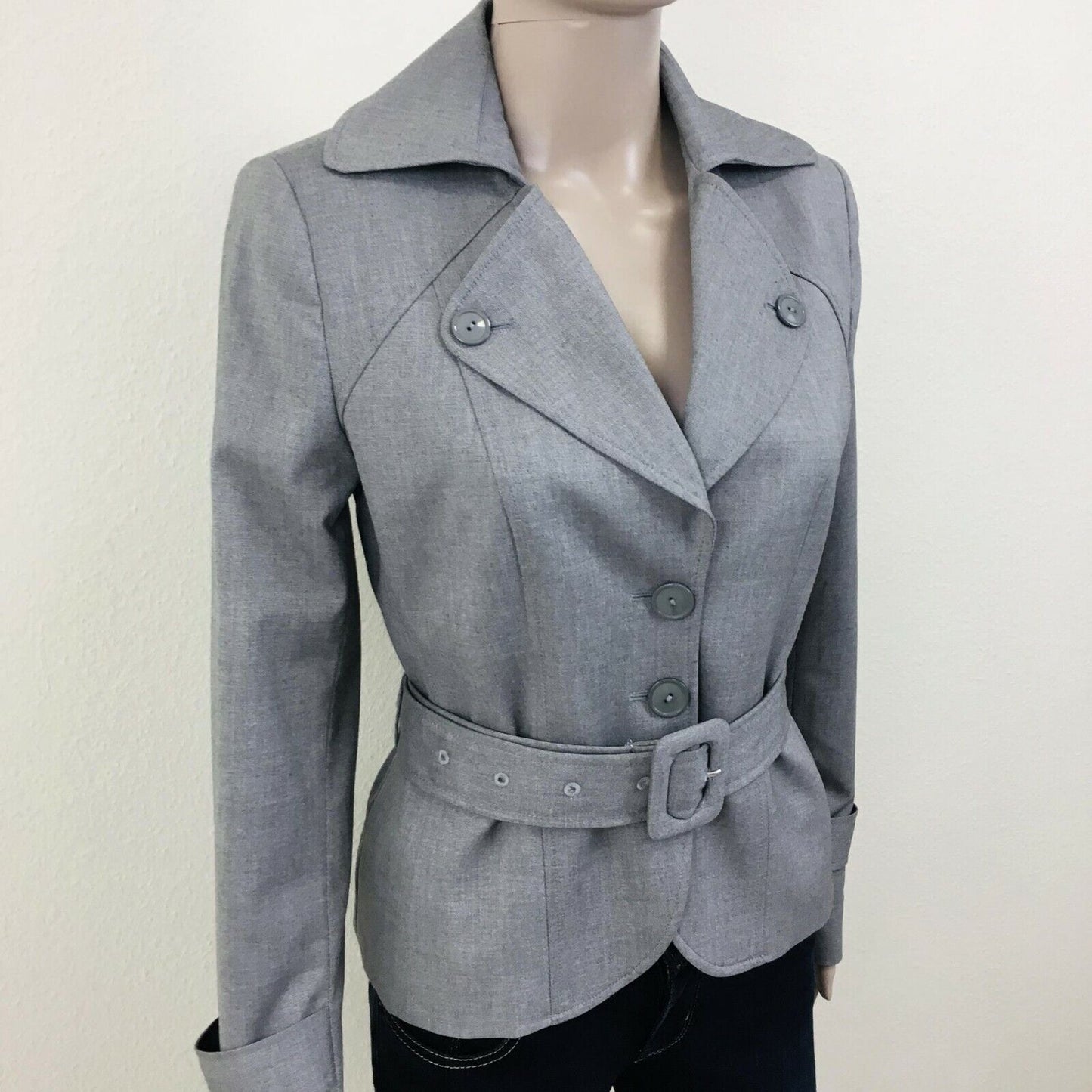 STOCKH LM Grey Belted Formal Blazer Jacket Size EUR 36 US 6 UK 8 Small