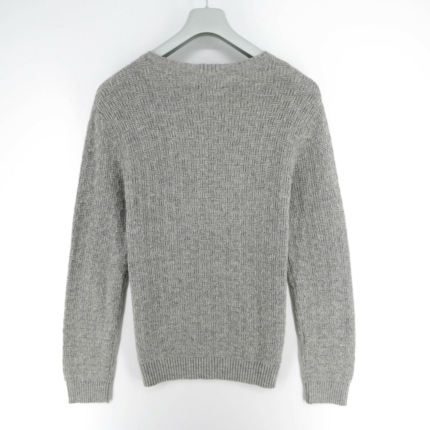 GANT Grey Basket Weave Crew Neck Jumper Sweater Size L