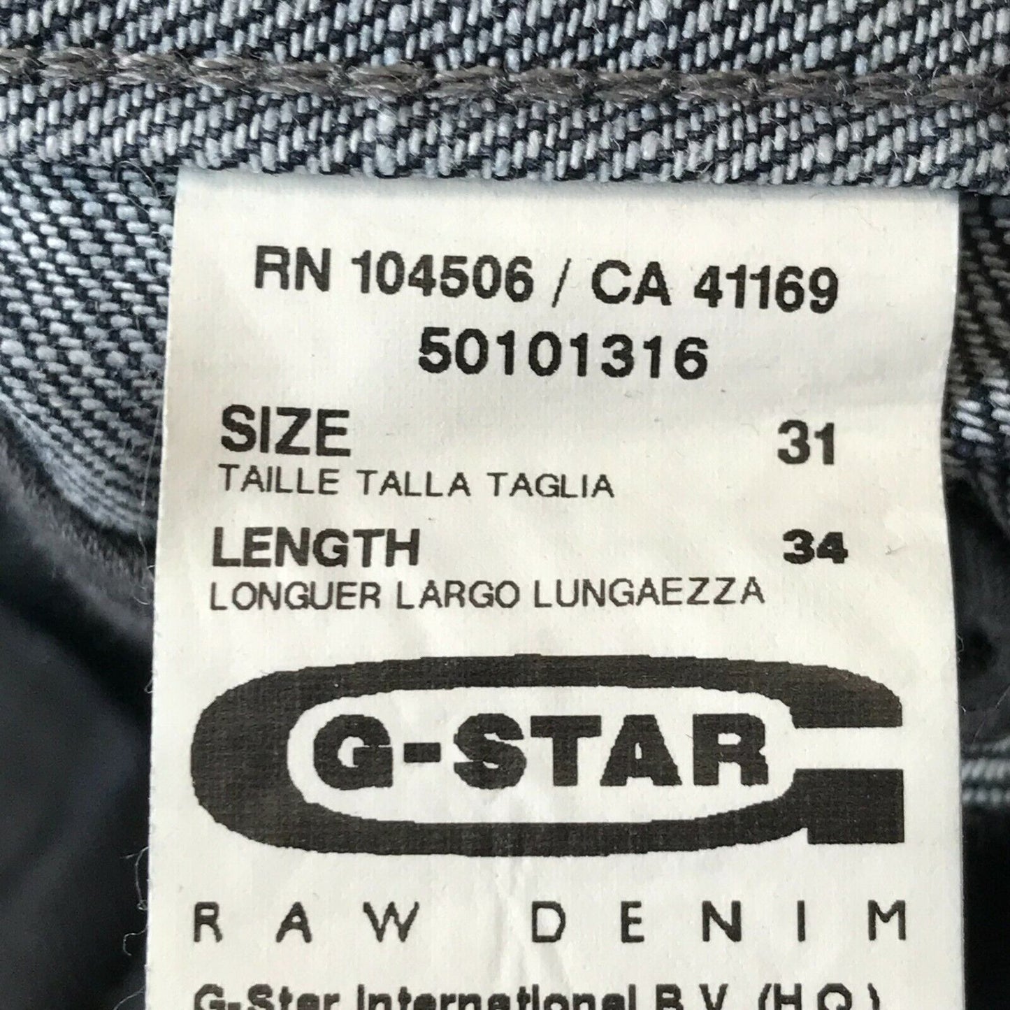 G-STAR RAW RADAR Dark Blue Regular Straight Fit Jeans W31 L34