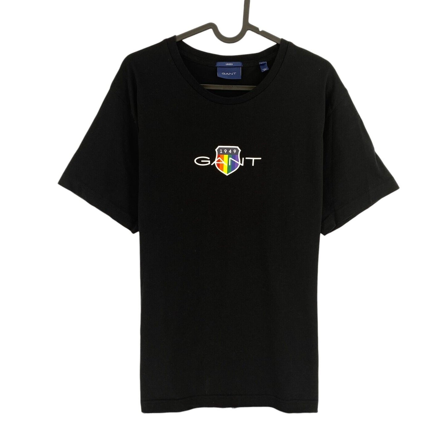 GANT Unisex Black Pride Logo Crew Neck Short Sleeves T Shirt Size XL