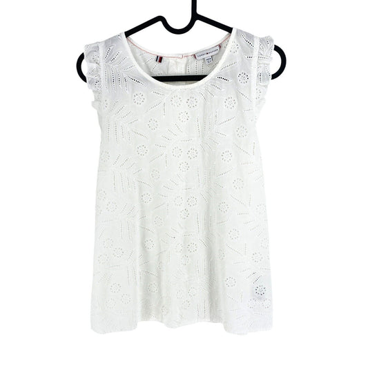 TOMMY HILFIGER Women White Crew Neck Sleeveless T Shirt Size EU 38 UK 10 US 6