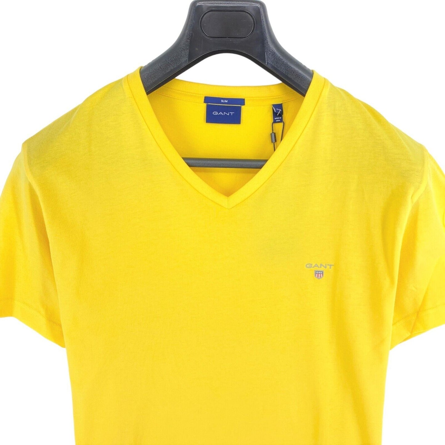 GANT Yellow Original Slim Fit V Neck Short Sleeves T Shirt Size 2XL XXL