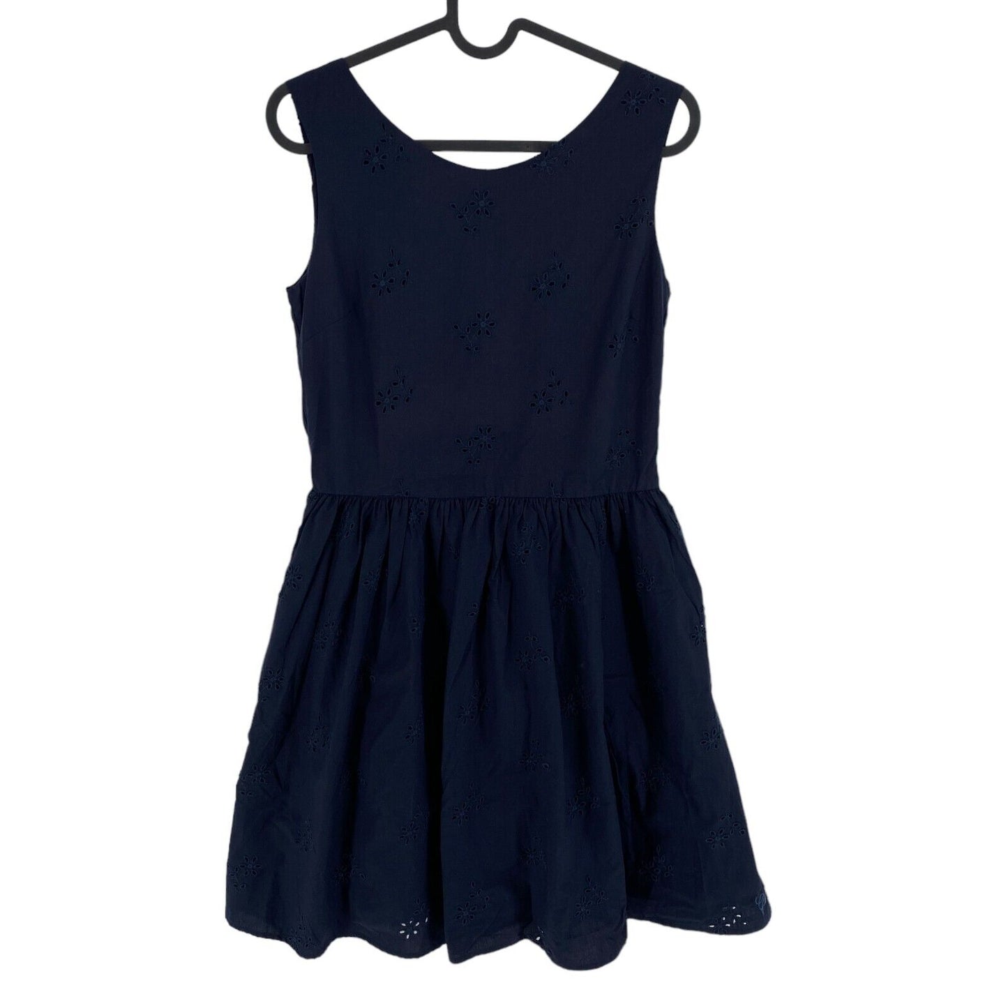 GANT Girls Navy Blue Broderie Anglaise Dress Size 16 Years 176 cm