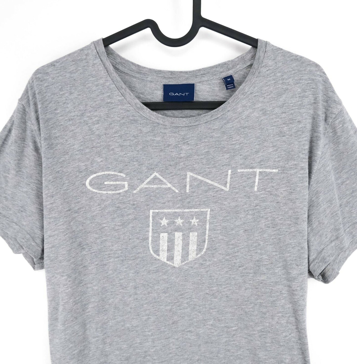 GANT Gris Big Logo Shield Crew Neck T-shirt Taille M