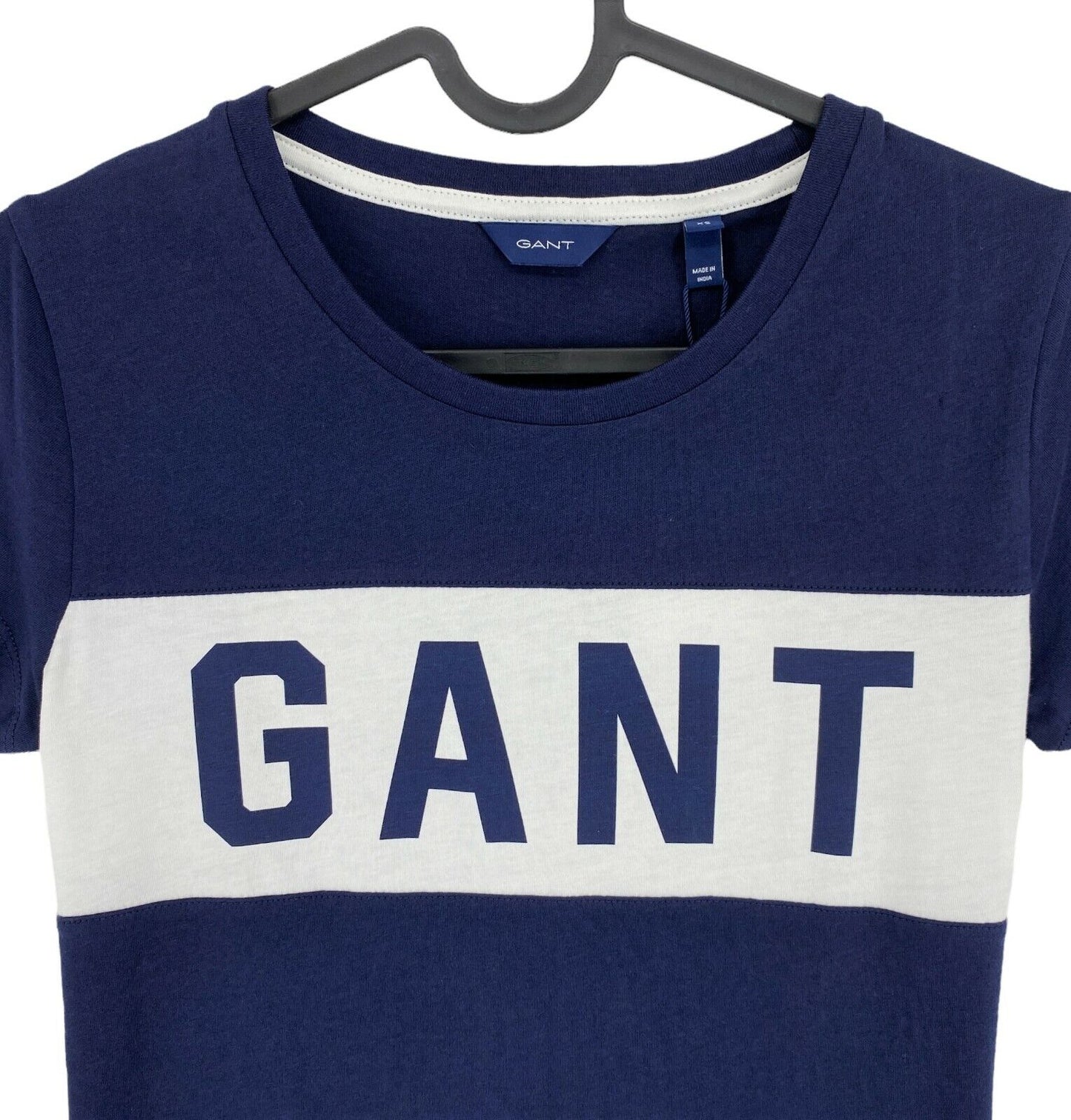 GANT T-Shirt mit Rundhalsausschnitt und Sommerlogo, Marineblau, Größe XS