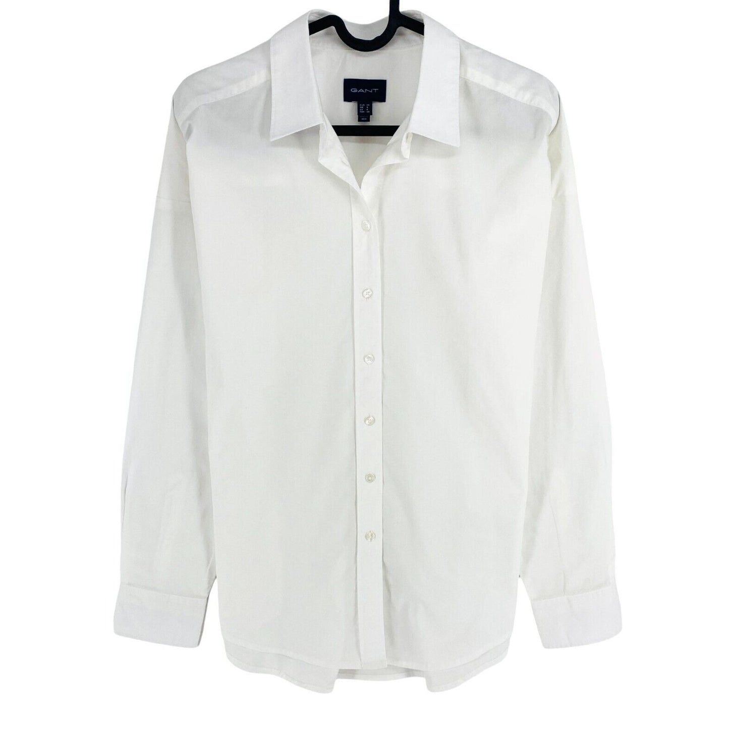 GANT Women White Tech Prep BC Oversized Long Sleeves Shirt Size EU 36 UK 8 US 6