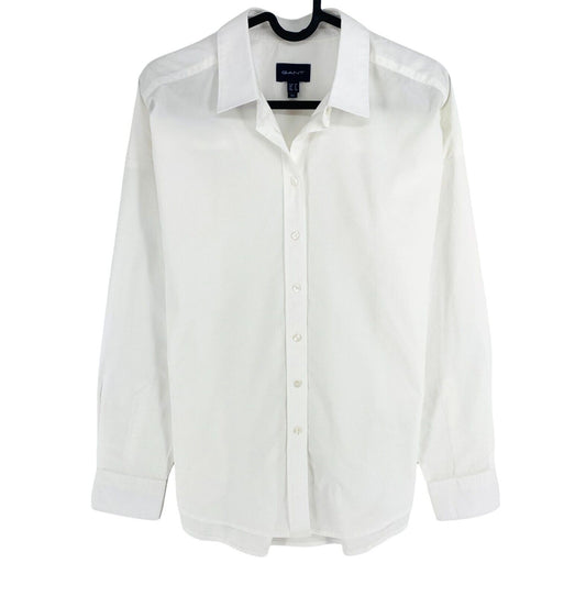 GANT Women White Tech Prep BC Oversized Long Sleeves Shirt Size EU 36 UK 8 US 6