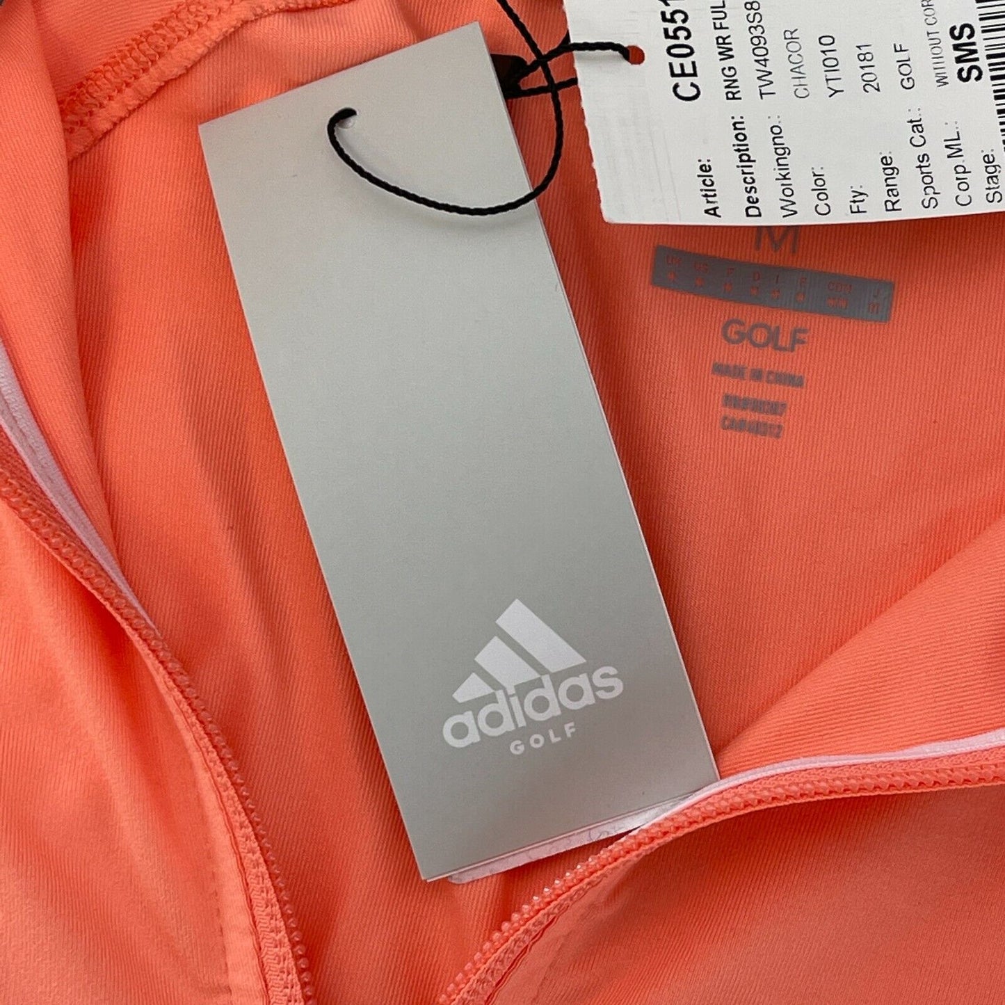 Adidas Golf Range Wear Rose Full Zip Track Jacket Taille M