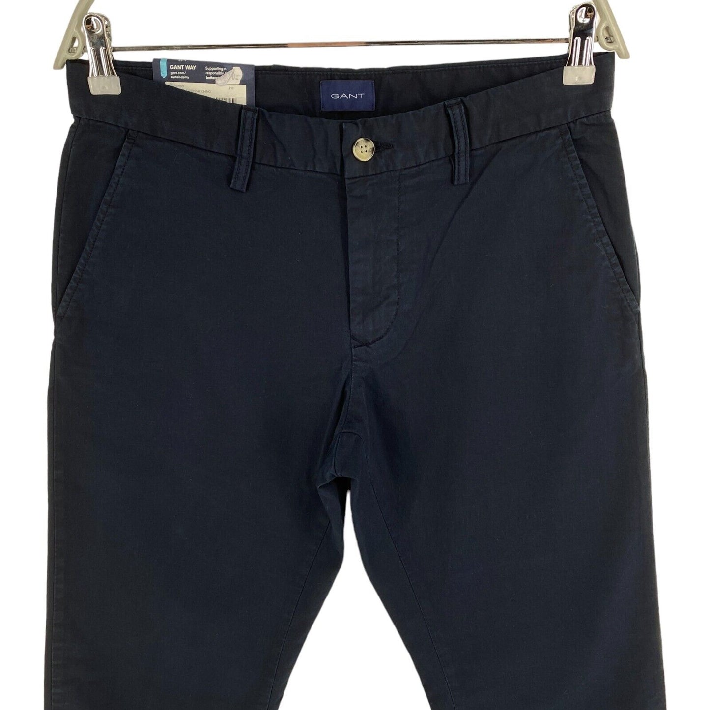 GANT Chinohose für jeden Tag, Marineblau, reguläre Passform, Größe W31 L32