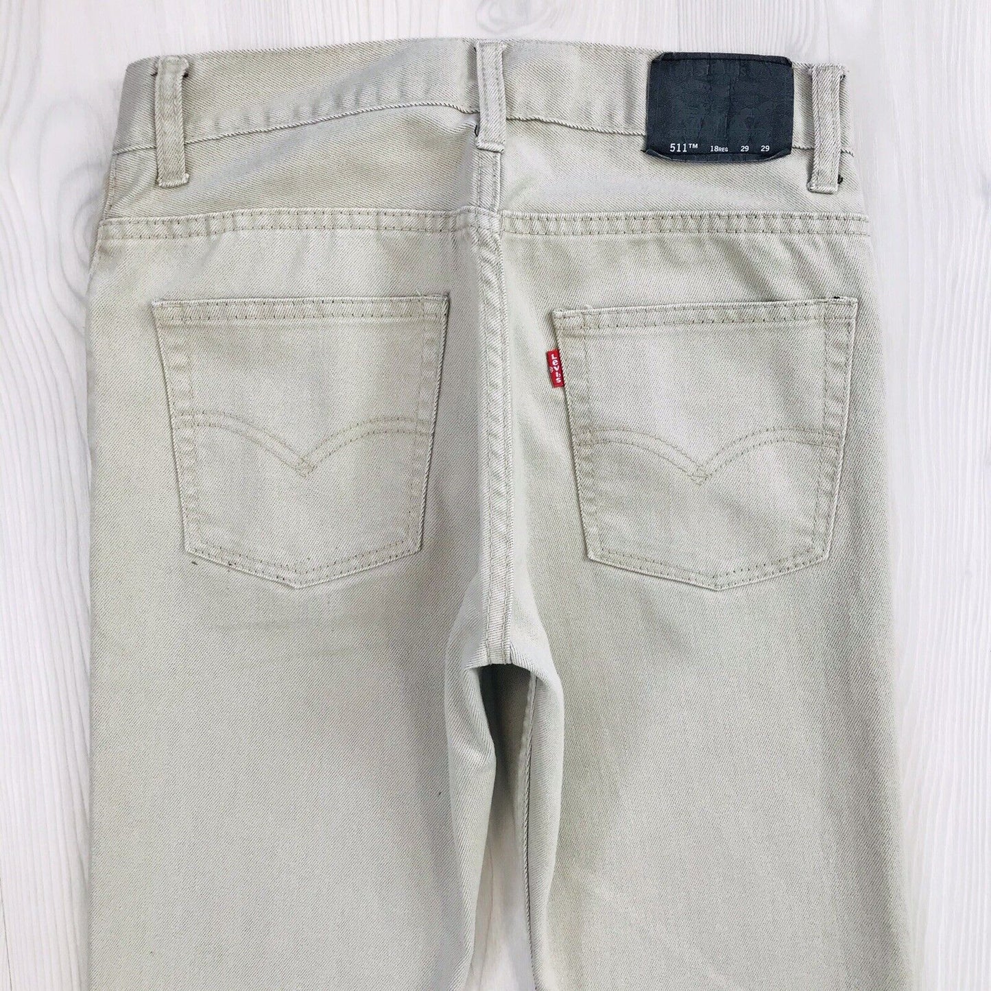 Vintage Levi's 511 Boys Beige Slim Fit Jeans 18 Reg / W29 L29