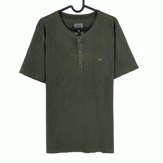 CAMEL ACTIVE Greyish Green Henley Neck T Shirt Size L