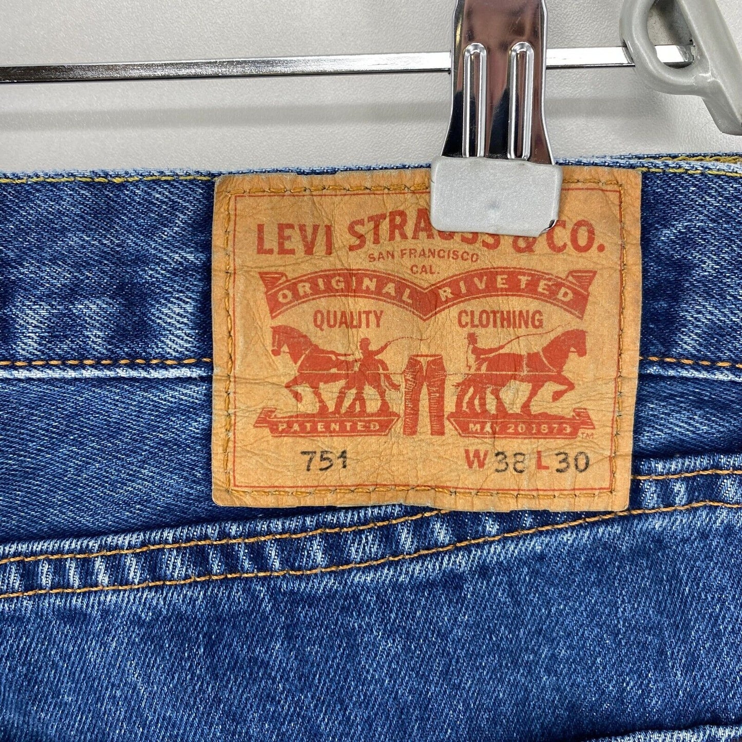 Levi's 751 Blue Regular Straight Fit Jeans W38 L30