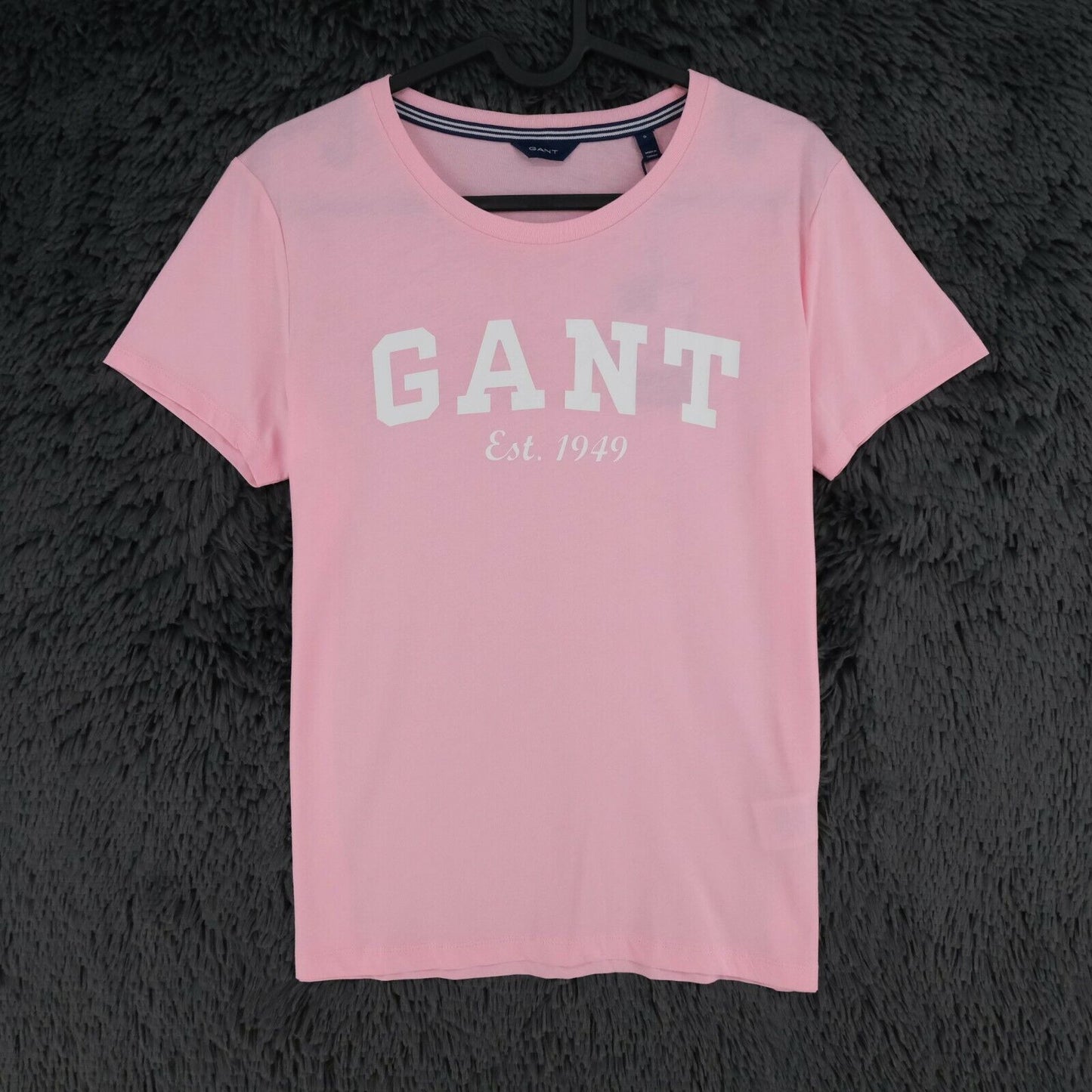 GANT T-shirt col rond rose avec grand logo taille S