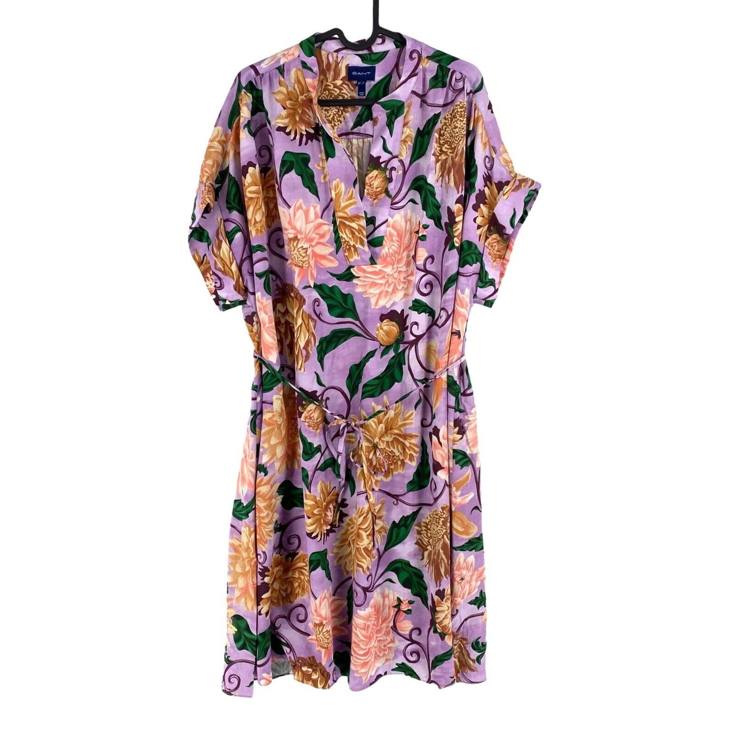 GANT Women Purple Dahlia Print Kaftan Dress Size EU 42 UK 14 US 12