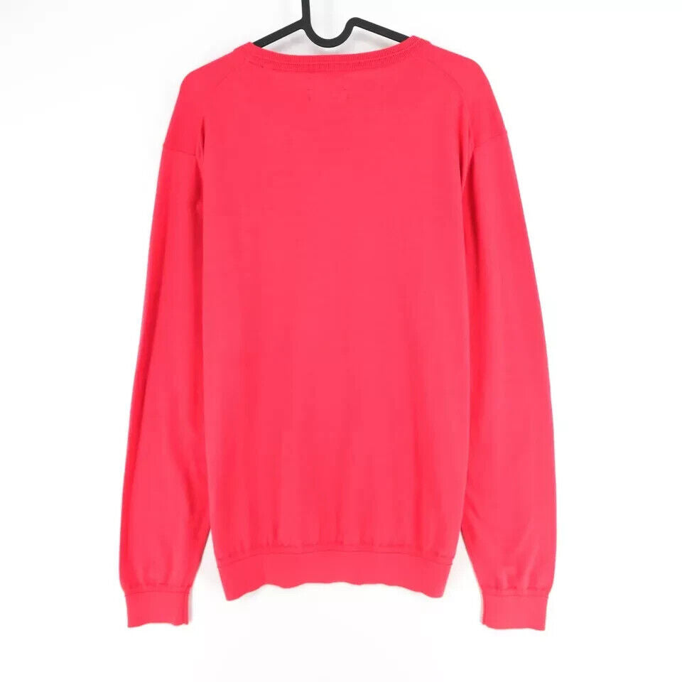 GANT Mens Pink Crew Neck Pima Lux Contrast Jumper Sweater Size L