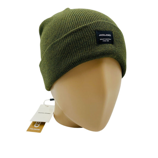 JACK & JONES Unisex Adult Dark Green Knit Beanie Winter Hat Set One Size