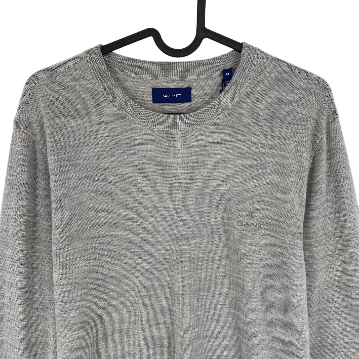 GANT Light Grey 100% Wool Crew Neck Sweater Pullover Size M