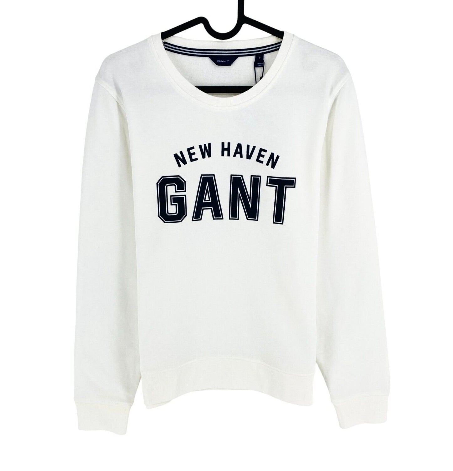 GANT White Logo Crew Neck Pullover Sweater Jumper Size S