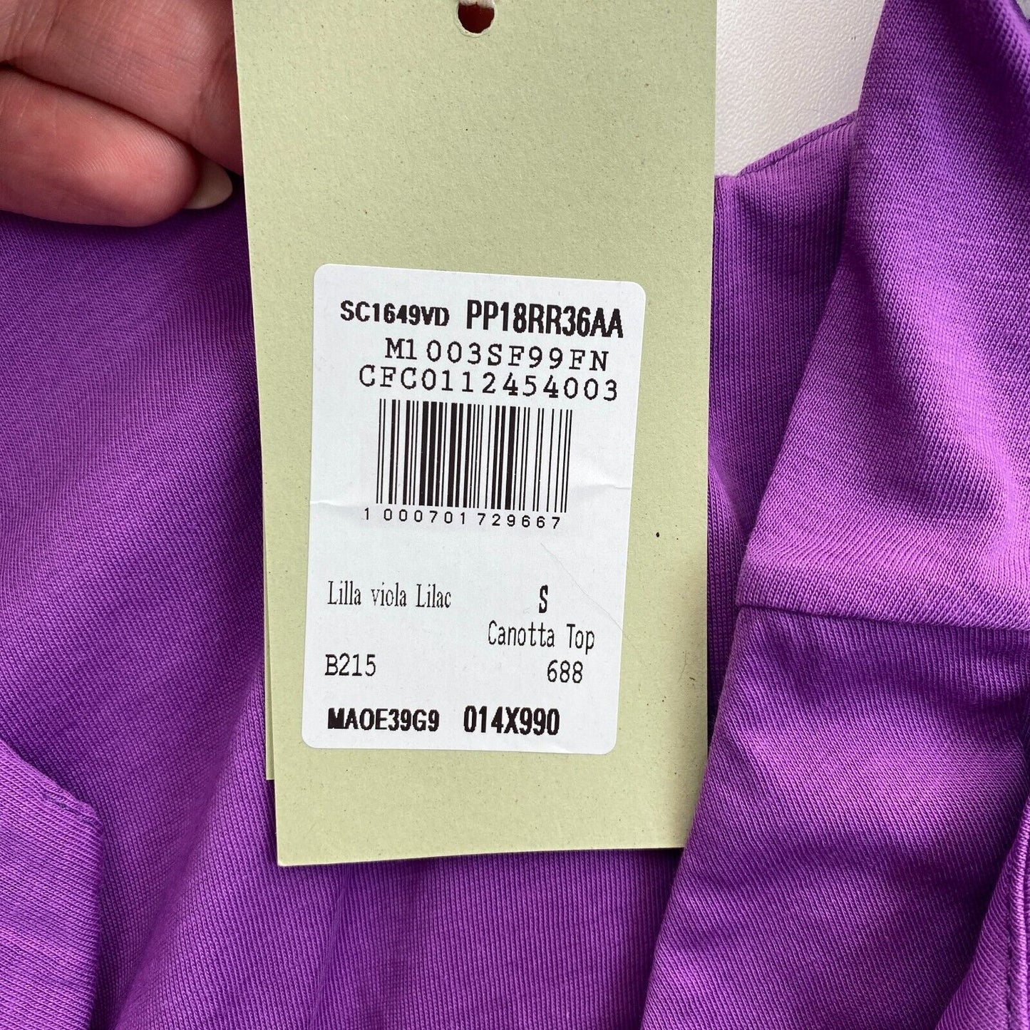 Rinascimento Women Purple V Neck Tank Top Blouse Size S